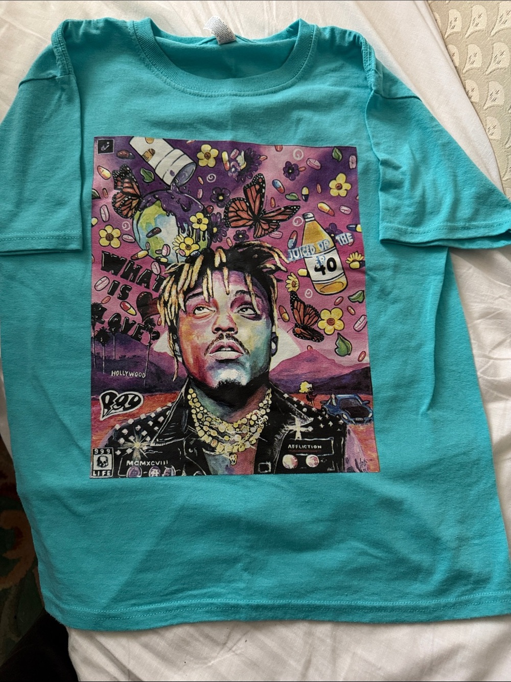 Jerzees Turquoise Graphic Short Sleeve Tee